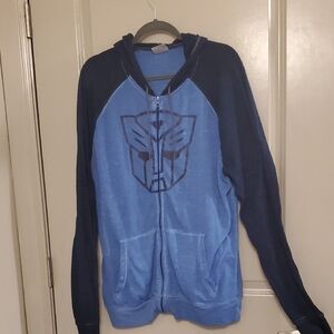 Blue Transformers Hoodie with Graphic